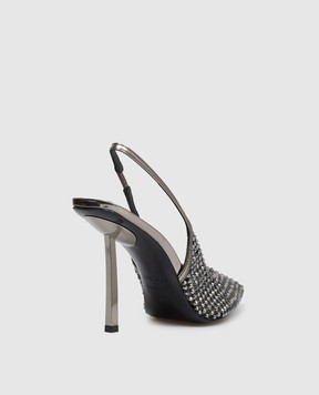 Le Silla Gilda grey slingbacks with crystals 2299U090G3PPSTE
