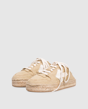 Off-White Beige mule sneakers with logo patch OWIB019S26FAB001
