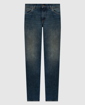 Dolce&Gabbana Blue distressed jeans with logo patch GYJCCDG8OL5