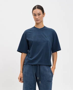 Off-White Blue T-shirt with logo 2AA124F25JER007