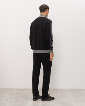 Bertolo Cashmere Black tracksuit with emblem 9020870019659020880019