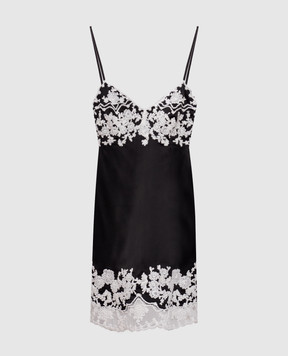 Ermanno Scervino Black mini dress with lace D482Q338APXZV