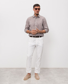 Enrico Mandelli Brown linen shirt CUBANA5701