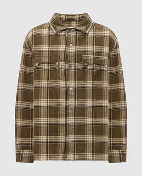 Rhude Aviano Cargo Green Check Shirt RHFW26SR01739