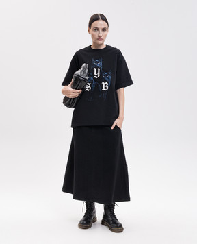Y`S Yamamoto Black T-shirt with print YWT44037