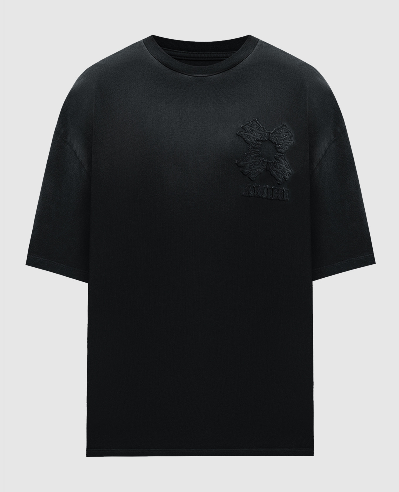 

Black T-shirt with logo and emblem AMIRI