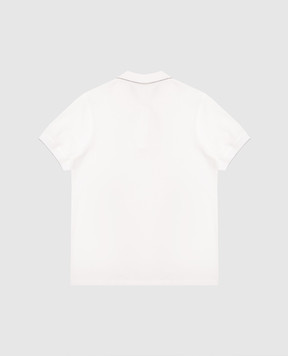 Brunello Cucinelli Children's white polo shirt with embroidered emblem BE854T315C
