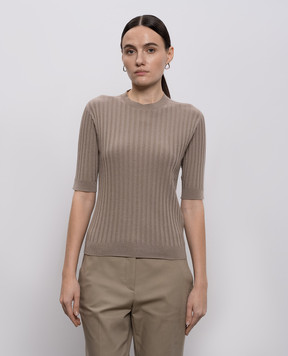 Peserico Beige ribbed top A99096F1809310