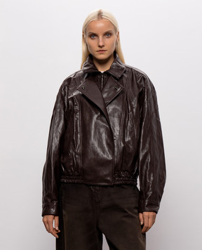 Juun.j Brown jacket with textured logo JW6939W00D