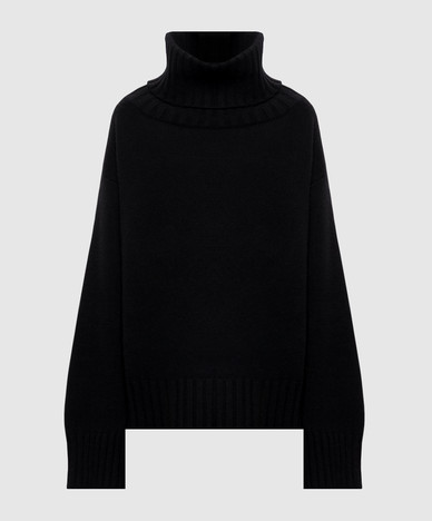 Pull noir en laine
