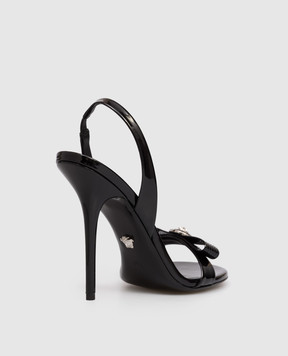 Versace Gianni Ribbon black patent leather sandals 1022060D2VE