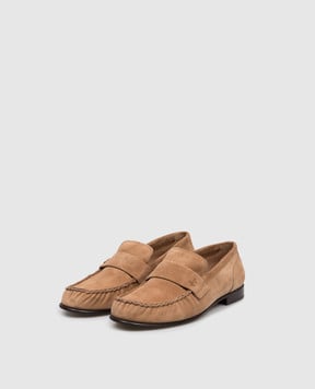Jimmy Choo Ellis brown suede logo loafers ELLISLOAFERFSUE