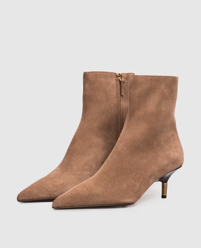 Khaite Bella brown suede ankle boots F11161046