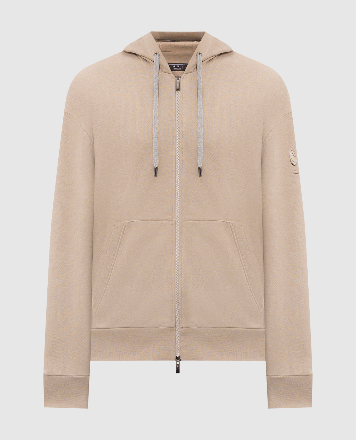 Beige sports jacket with logo patch