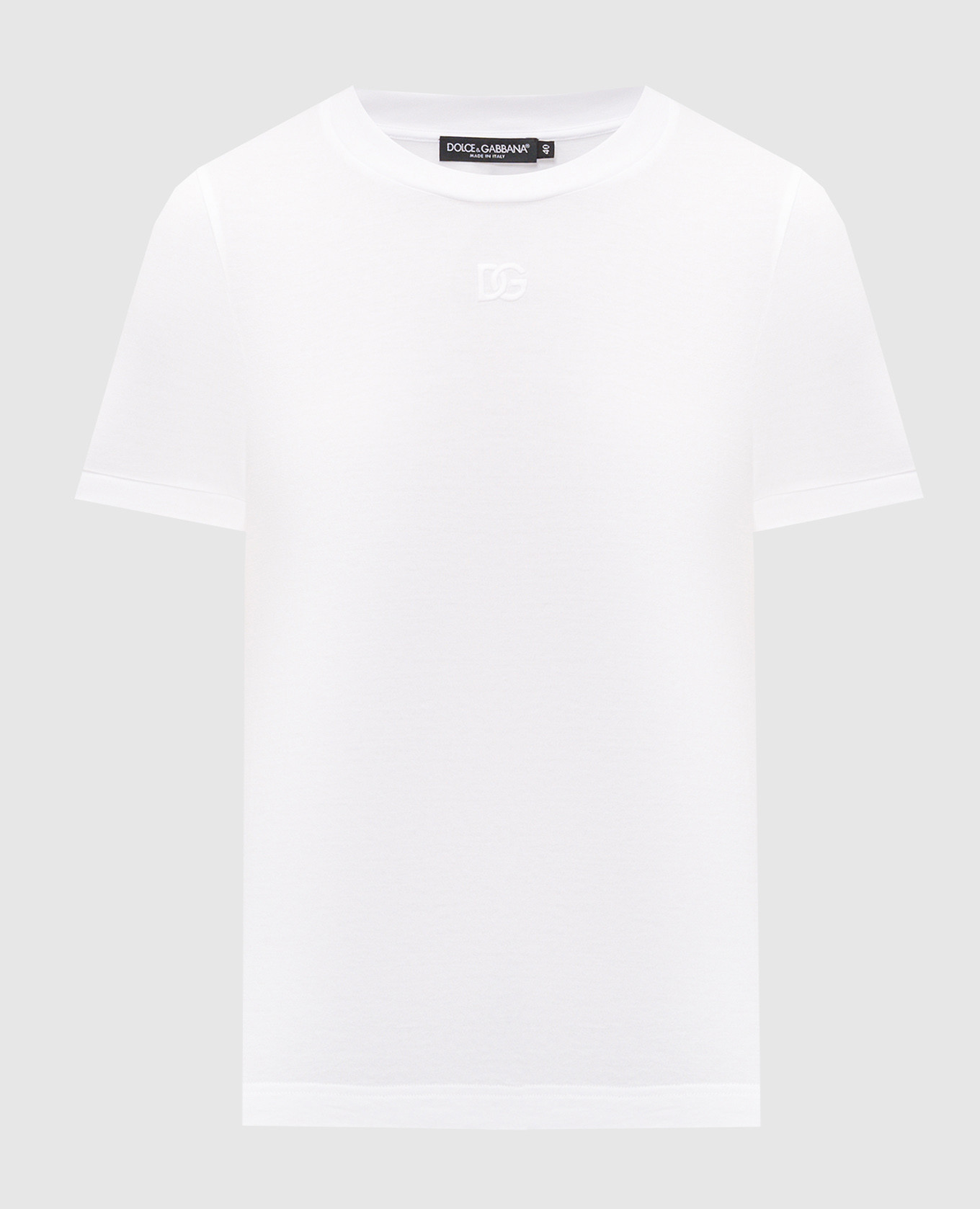 White T-shirt with DG embroidery Dolce&Gabbana