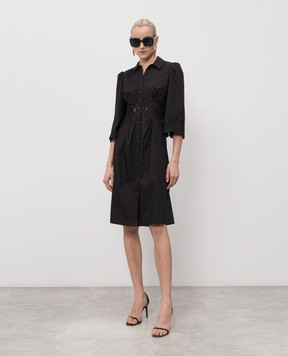 Twinset Black shirt dress with broderie embroidery 261TT2034