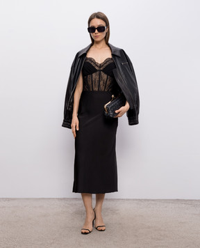 Simkhai Black silk bodysuit with lace 2268020LE