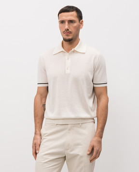 Tom Ford White cashmere and silk polo shirt KPS032YMK112