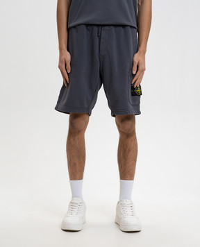 Stone Island Grey shorts with logo L1S156200011S0051