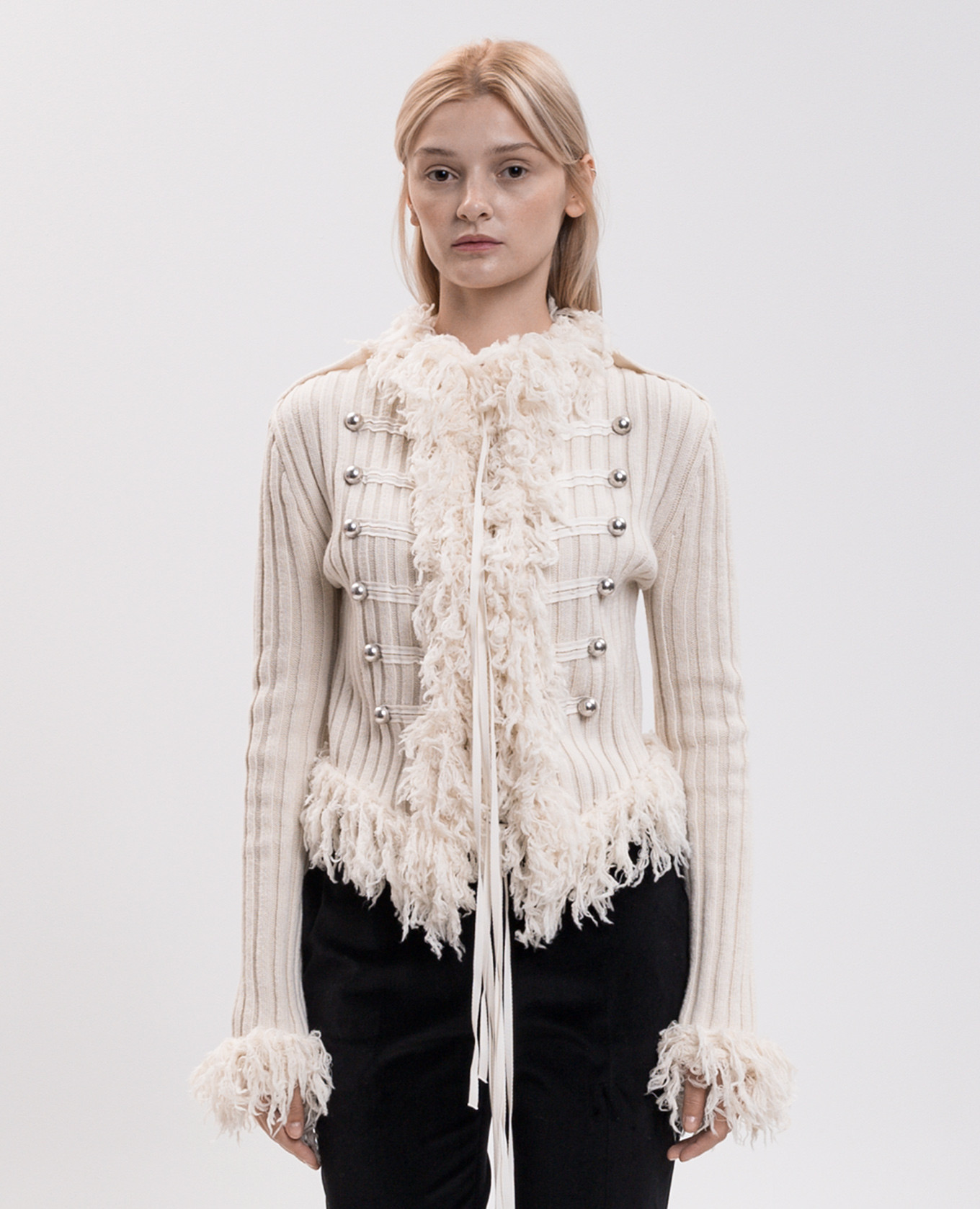 Aland Marsina beige wool cardigan Ann Demeulemeester 3