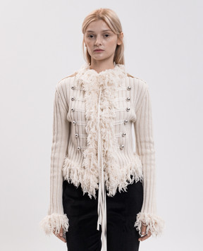 Ann Demeulemeester Aland Marsina beige wool cardigan B0014475KN093