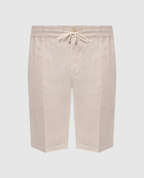 Doriani Cashmere Beige linen shorts with lapels P211F15T18850210
