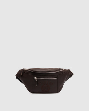 Iceberg Brown leather belt bag with embroidery 72056851