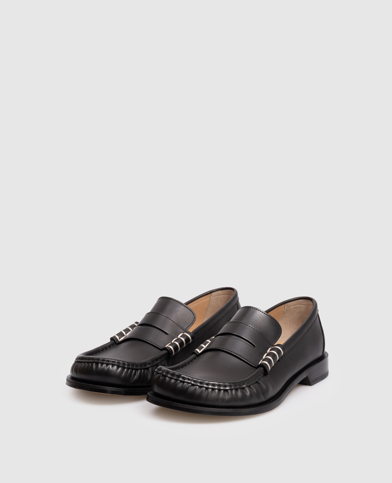 

Black leather loafers JW Anderson