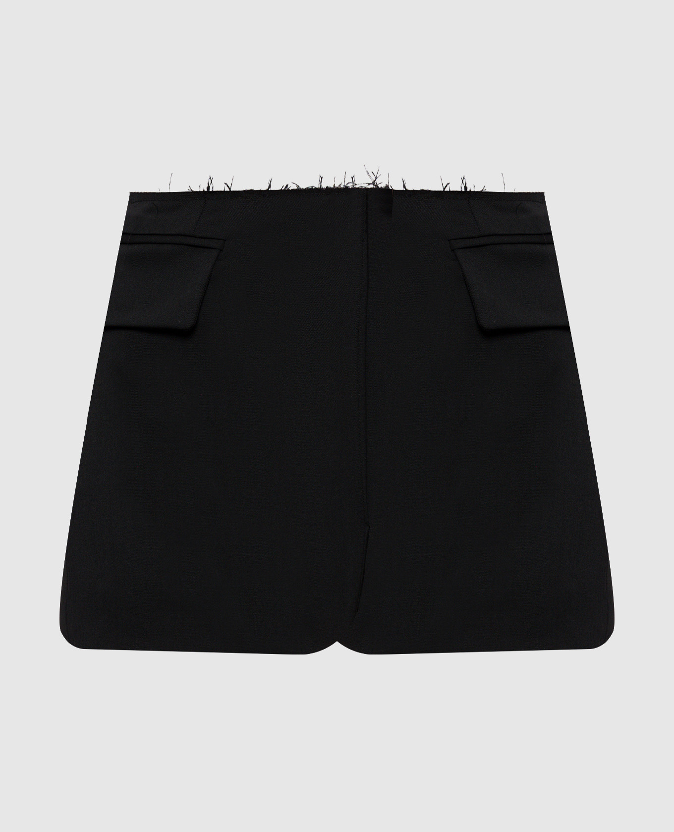 Black wool mini skirt