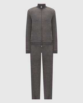 Stefano Ricci Gray wool tracksuit K909049R31T26302P3D