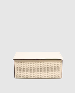 Treesseci Beige leather organizer for small items HILTON HI49AAV