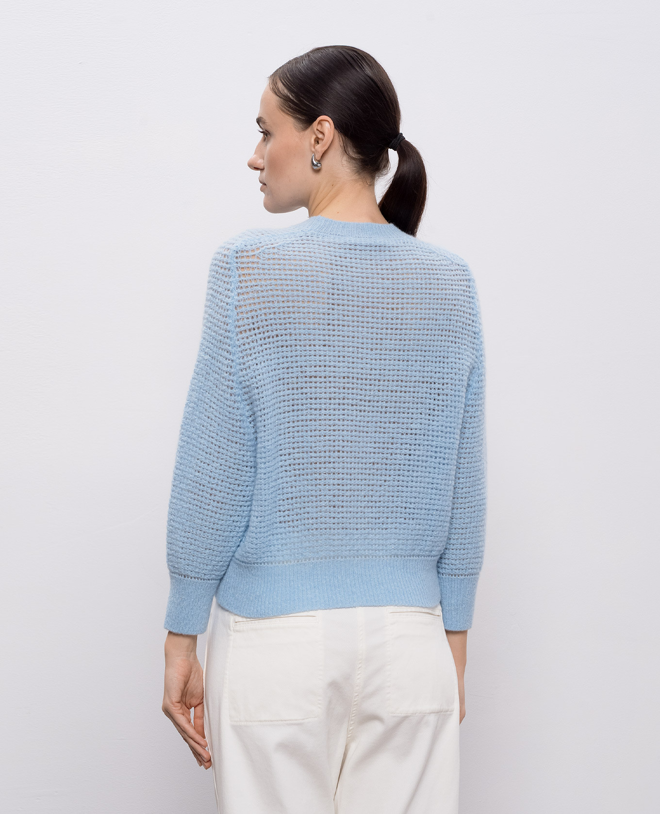Blue alpaca wool sweater Peserico 4