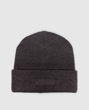 Iceberg Gray wool hat with logo embroidery 30409005