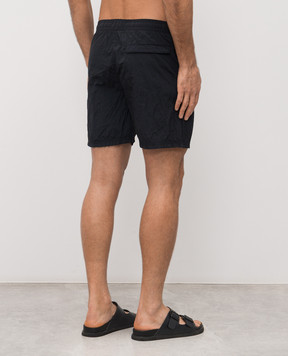 Stone Island Black swim shorts with logo patch L1S15B100004S0043