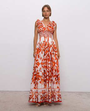 Dolce&Gabbana Maxi dress in branded print F6TYSTGDDRK