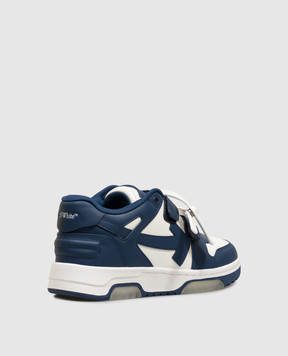 Off-White Out Of Office Kids Blue Leather Sneakers OF06413430