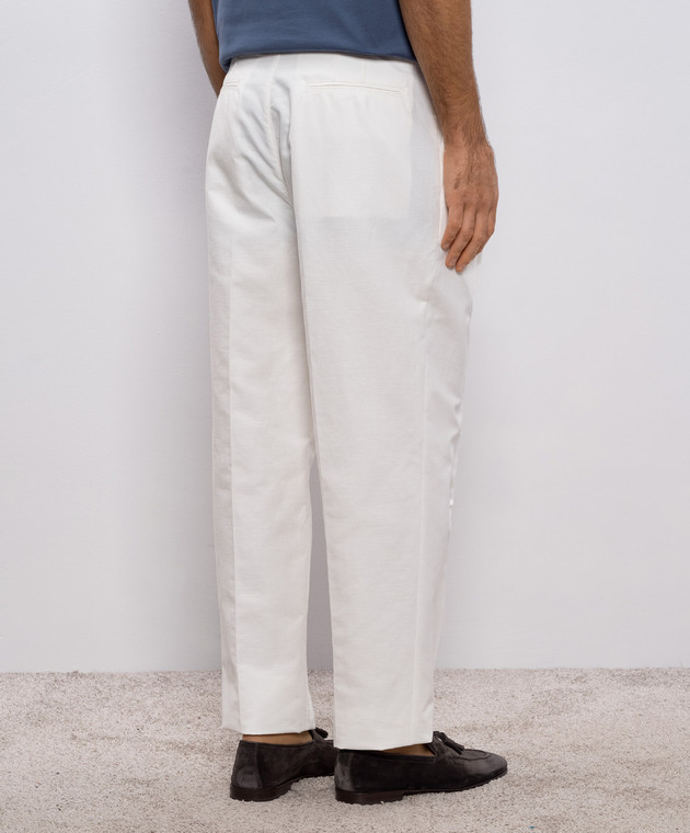 Brunello Cucinelli - White linen pants MH262F1130 - shop with