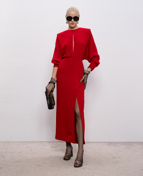 Valentino Red silk midi dress 8B0VAK571MM