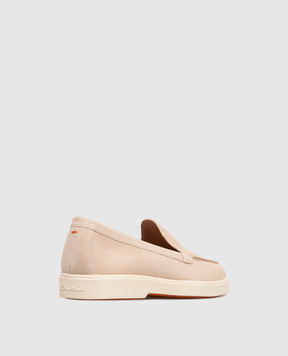 Santoni Beige suede loafers WUYA58856TISNPYL