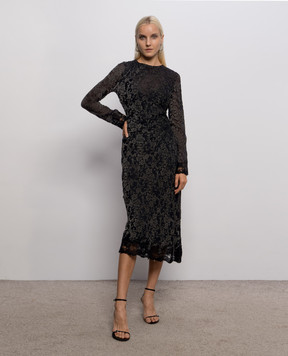 Ermanno Scervino Black dress with floral pattern D492Q361APWVX
