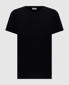 Brunello Cucinelli Black T-shirt with monil chain M0T18B0170