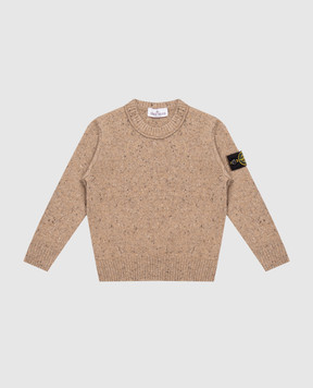 Stone Island Children's brown sweater with wool L2S165100005S0M1968