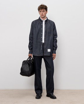 Thom Browne Blue denim shirt with a patch MWL435SF1105