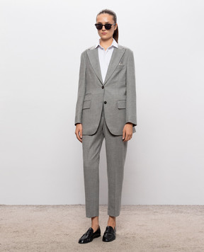 Peserico Gray wool pants P04572Z02581
