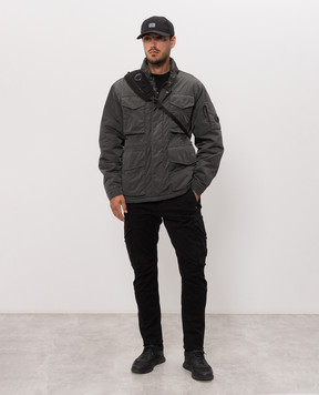 C.P. Company Khaki jacket with logo patch MOW036A110535G