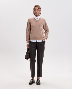 Peserico Beige wool, silk and cashmere pullover A99204F12A9283