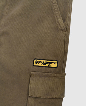 Off-White Children's khaki denim cargo shorts 44BCS001S26F001