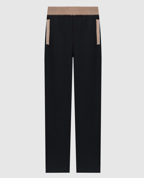 Bertolo Cashmere Black sweatpants with contrast piping 902013002294