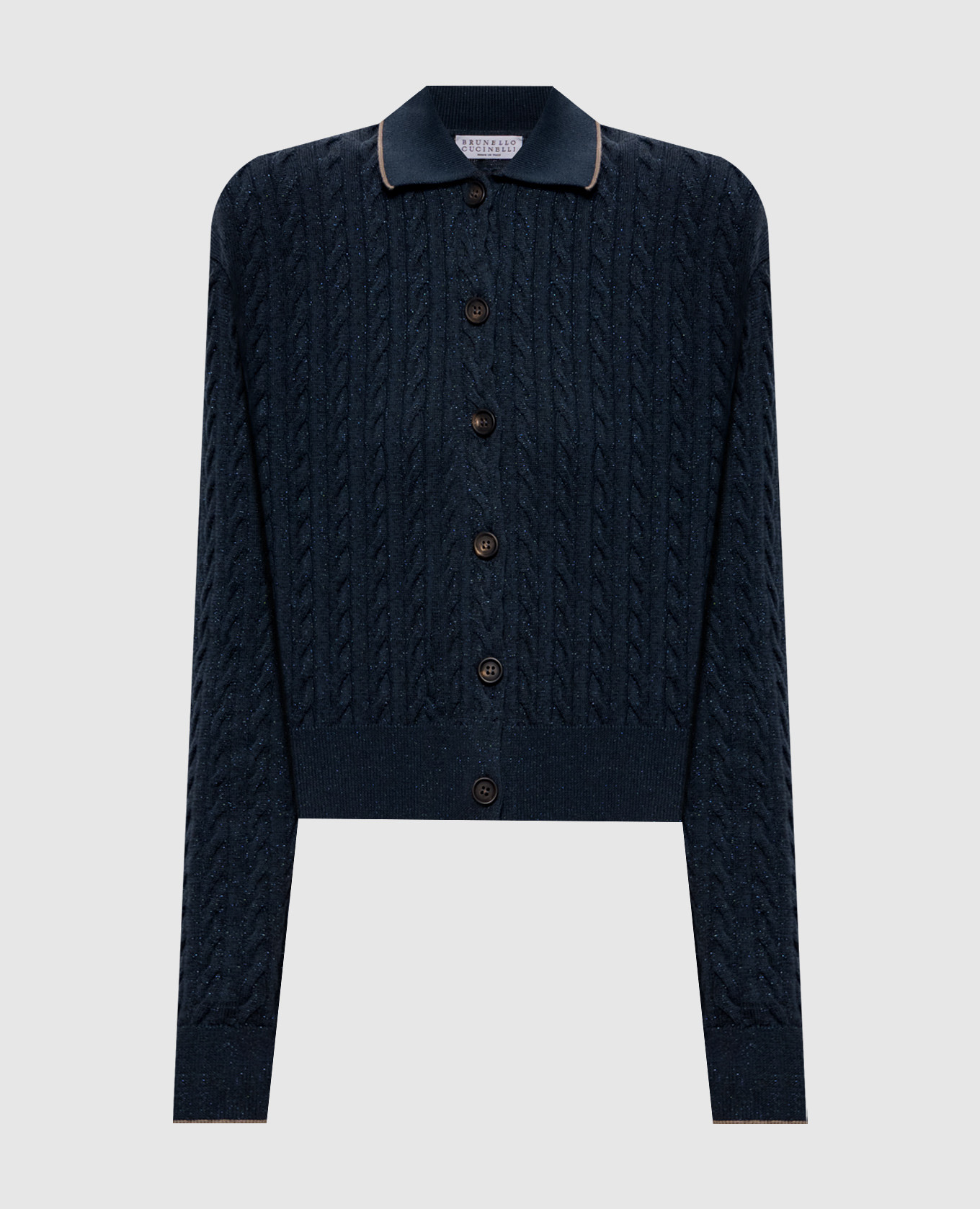Blue cardigan with lurex