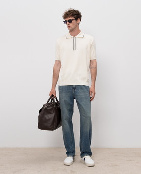 Fendi Ivory silk polo FZC174AWZ9